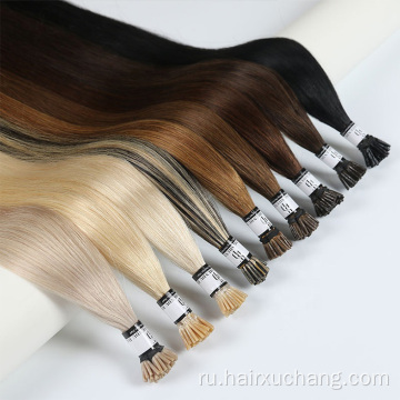 itip extension hair remy brazilian 100% человеческие волосы с двойным нарисованным итальянским кератином I наклеивает наращивание волос оптом